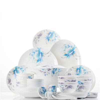 空姐爱巴鸡48头聆听花开骨瓷礼品餐具套装